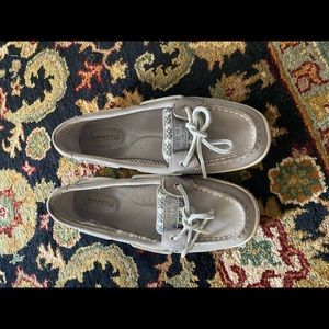 Sperry angelfish boat shoe grey mesh
